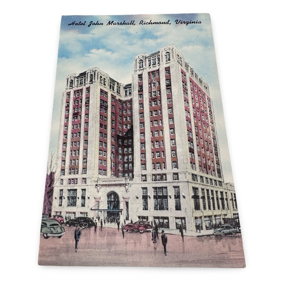 Hotel John Marshall Richmond Virginia Vintage Linen Postcard Unused New K2018